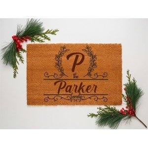 Laurel Family Custom Name Coir Doormat (Parker)