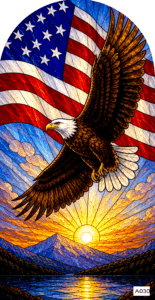 A030 pat 2 eagle flying flag