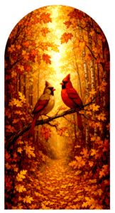 B004 fall cardinals arch
