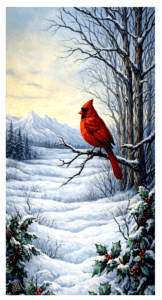 B005 single cardinal winter rect