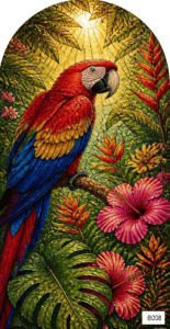 B008 scarlet macaw in rain forest