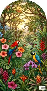 B012 tropical parrots 1