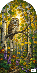 B017 owl in aspens