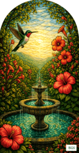 B020 hummingbird water fountain 1 arch