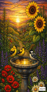 B021R bird water golfinches chickadee rect