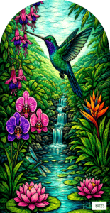 B023 hummingbird water waterfall 1 arch