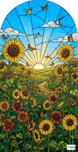 F006 sunflowers at sunrise