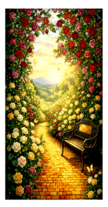 F012R rose garden path bench 2 RECT