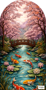 F029 j cherry blossom koi pond ARCH