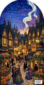 H020 victorian london christmas street 2 arch