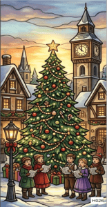 H026R christmas village 1 tree carolers RECT