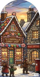 H029 christmas village1 candy shop post office ARCH