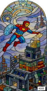 K005 boy superhero blocks arch