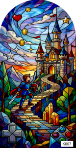 K007 boy video game castle arch