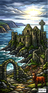 P001R Irish castle coast RECT