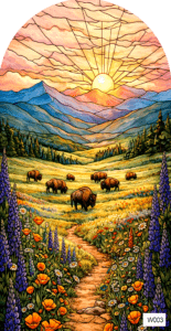 W003 bison roaming arch