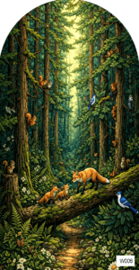 W006 fox family forest arch