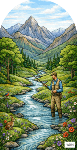 W014 fly fishing mountain ARCH