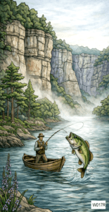 W017R big bass fishing cliffs rect