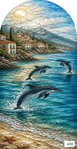 o009 dolphins playing village