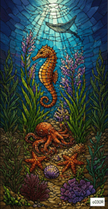 o030R underwater set 1 seahorse