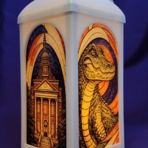 Florida Football Inspired Orange & Blue - Stained Glass Style Lantern